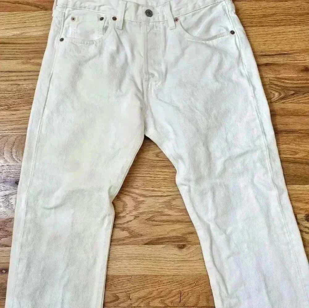 Levi's 501 Button Fly White Size 29×30 EUC